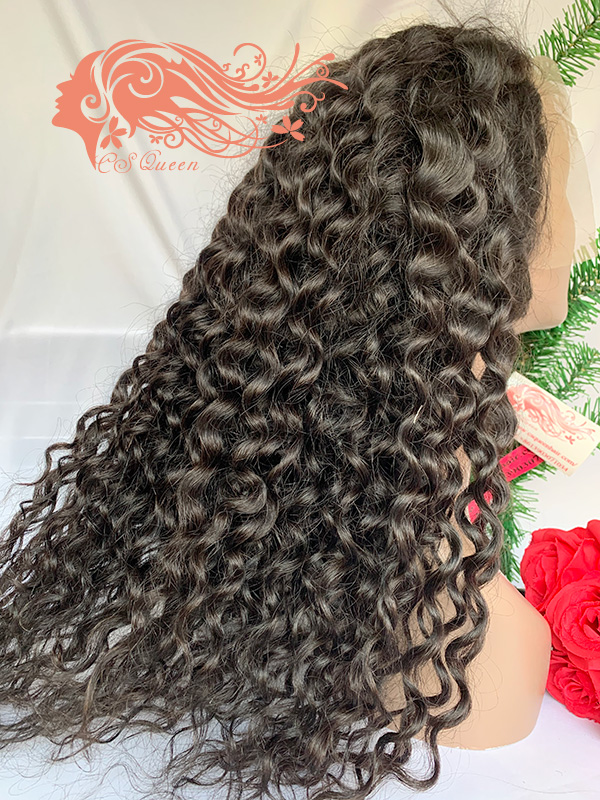 Csqueen 9A French Curly 4*4 Closure wig 100% human hair 200%density lace wig - Click Image to Close
